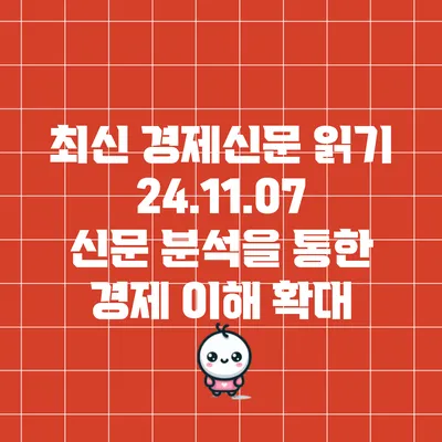 최신 경제신문 읽기: 24.11.07 신문 분석을 통한 경제 이해 확대