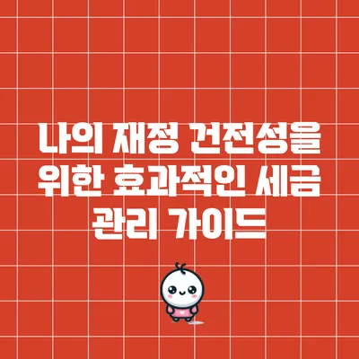 나의 재정 건전성을 위한 효과적인 세금 관리 가이드