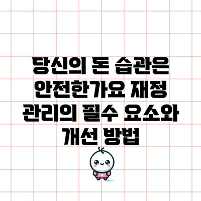 당신의 돈 습관은 안전한가요? 재정 관리의 필수 요소와 개선 방법