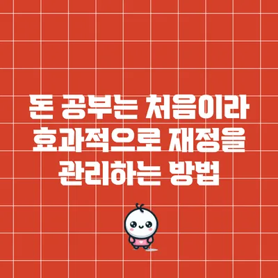 돈 공부는 처음이라: 효과적으로 재정을 관리하는 방법