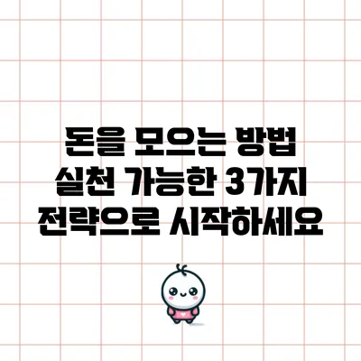 돈을 모으는 방법: 실천 가능한 3가지 전략으로 시작하세요