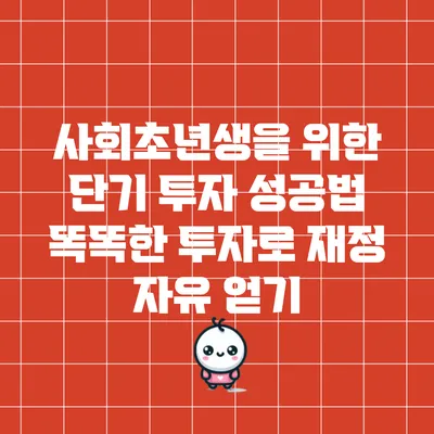 사회초년생을 위한 단기 투자 성공법: 똑똑한 투자로 재정 자유 얻기