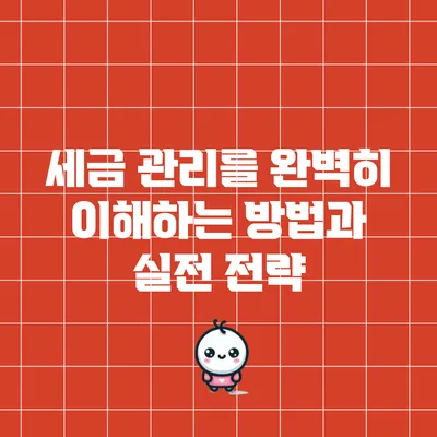 세금 관리를 완벽히 이해하는 방법과 실전 전략