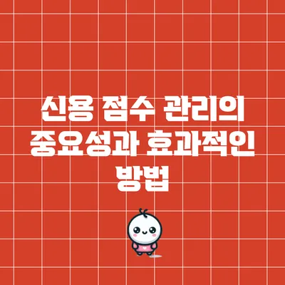 신용 점수 관리의 중요성과 효과적인 방법