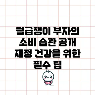 월급쟁이 부자의 소비 습관 공개: 재정 건강을 위한 필수 팁