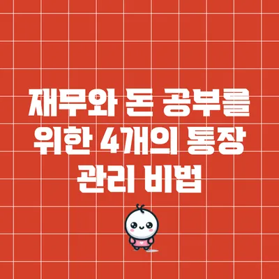 재무와 돈 공부를 위한 4개의 통장 관리 비법