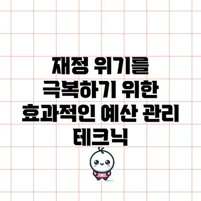 재정 위기를 극복하기 위한 효과적인 예산 관리 테크닉