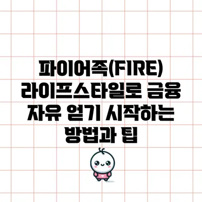 파이어족(FIRE) 라이프스타일로 금융 자유 얻기: 시작하는 방법과 팁