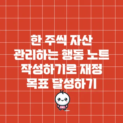 한 주씩 자산 관리하는 행동 노트 작성하기로 재정 목표 달성하기