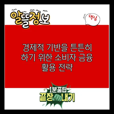 경제적 기반을 튼튼히 하기 위한 소비자 금융 활용 전략