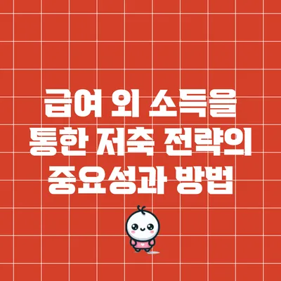 급여 외 소득을 통한 저축 전략의 중요성과 방법