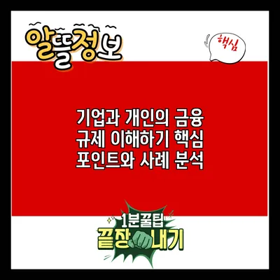 기업과 개인의 금융 규제 이해하기: 핵심 포인트와 사례 분석