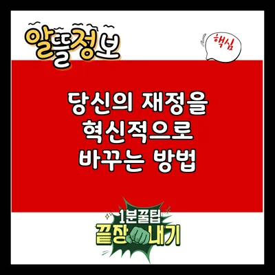 당신의 재정을 혁신적으로 바꾸는 방법