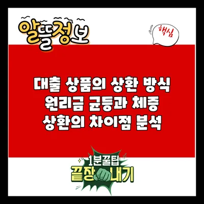 대출 상품의 상환 방식: 원리금 균등과 체증 상환의 차이점 분석