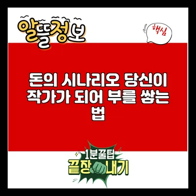 돈의 시나리오: 당신이 작가가 되어 부를 쌓는 법