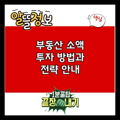 부동산 소액 투자 방법과 전략 안내