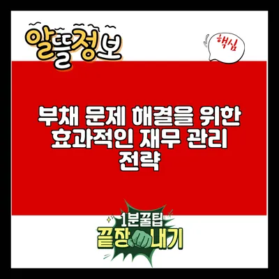 부채 문제 해결을 위한 효과적인 재무 관리 전략