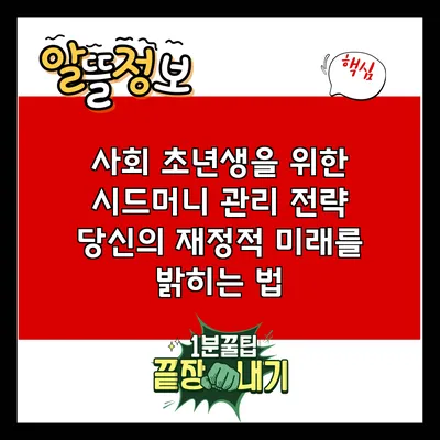 사회 초년생을 위한 시드머니 관리 전략: 당신의 재정적 미래를 밝히는 법