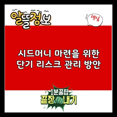 시드머니 마련을 위한 단기 리스크 관리 방안