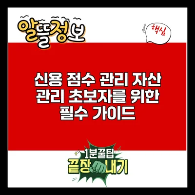 신용 점수 관리: 자산 관리 초보자를 위한 필수 가이드