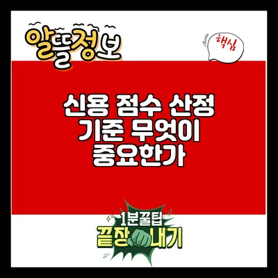 신용 점수 산정 기준: 무엇이 중요한가?