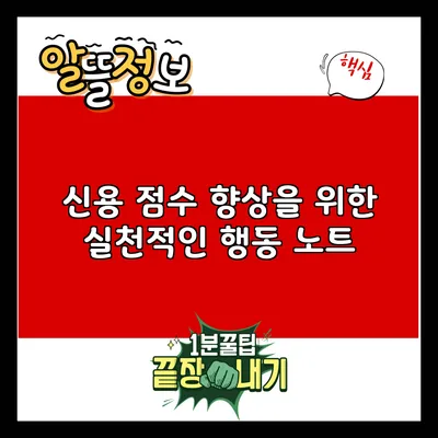 신용 점수 향상을 위한 실천적인 행동 노트