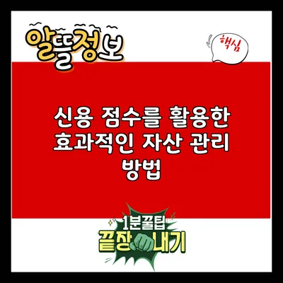 신용 점수를 활용한 효과적인 자산 관리 방법