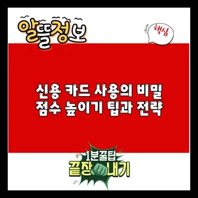 신용 카드 사용의 비밀: 점수 높이기 팁과 전략