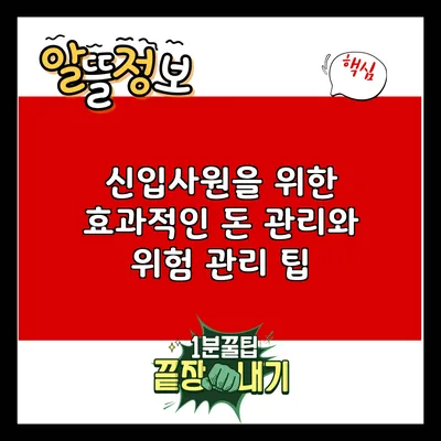 신입사원을 위한 효과적인 돈 관리와 위험 관리 팁
