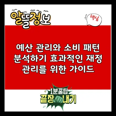 예산 관리와 소비 패턴 분석하기: 효과적인 재정 관리를 위한 가이드