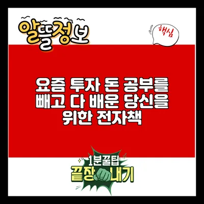 요즘 투자: 돈 공부를 빼고 다 배운 당신을 위한 전자책