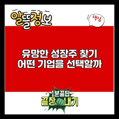 유망한 성장주 찾기: 어떤 기업을 선택할까?