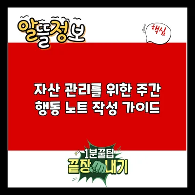 자산 관리를 위한 주간 행동 노트 작성 가이드