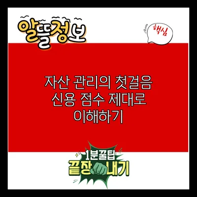 자산 관리의 첫걸음: 신용 점수 제대로 이해하기