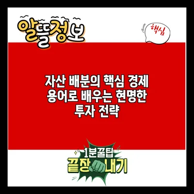 자산 배분의 핵심: 경제 용어로 배우는 현명한 투자 전략