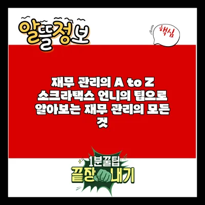 재무 관리의 A to Z: 소크라택스 언니의 팁으로 알아보는 재무 관리의 모든 것