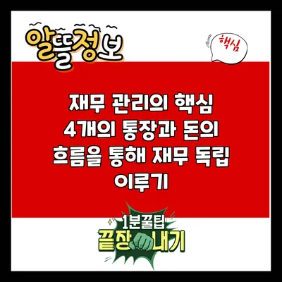 재무 관리의 핵심: 4개의 통장과 돈의 흐름을 통해 재무 독립 이루기