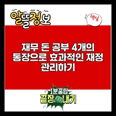 재무 돈 공부: 4개의 통장으로 효과적인 재정 관리하기