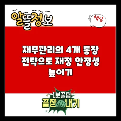 재무관리의 4개 통장 전략으로 재정 안정성 높이기