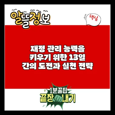 재정 관리 능력을 키우기 위한 13일 간의 도전과 실천 전략