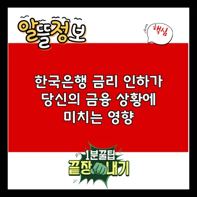 한국은행 금리 인하가 당신의 금융 상황에 미치는 영향