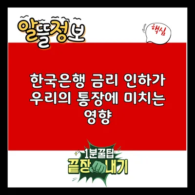 한국은행 금리 인하가 우리의 통장에 미치는 영향