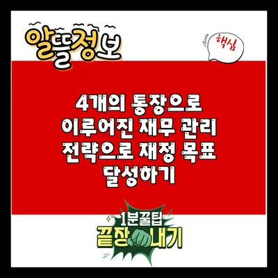 4개의 통장으로 이루어진 재무 관리 전략으로 재정 목표 달성하기