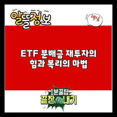 ETF 분배금 재투자의 힘과 복리의 마법