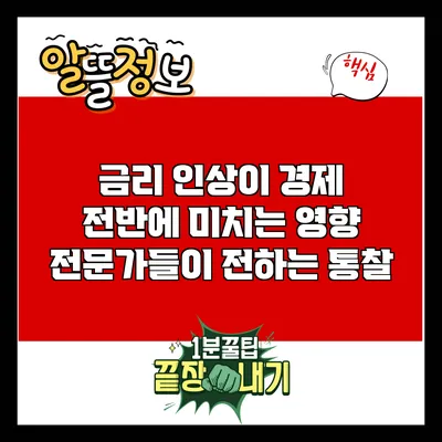 금리 인상이 경제 전반에 미치는 영향: 전문가들이 전하는 통찰