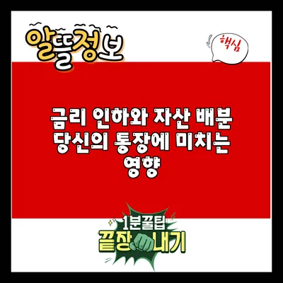 금리 인하와 자산 배분: 당신의 통장에 미치는 영향