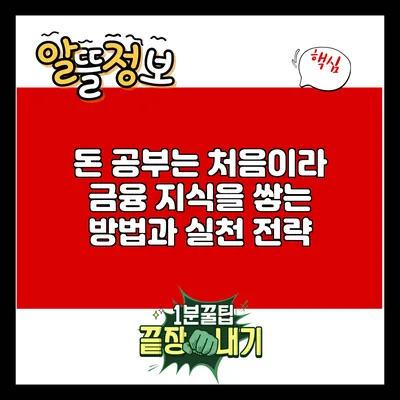 돈 공부는 처음이라: 금융 지식을 쌓는 방법과 실천 전략