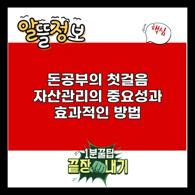 돈공부의 첫걸음: 자산관리의 중요성과 효과적인 방법