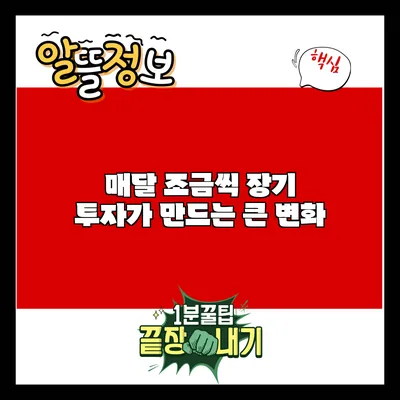 매달 조금씩 장기 투자가 만드는 큰 변화