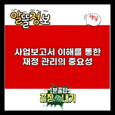 사업보고서 이해를 통한 재정 관리의 중요성